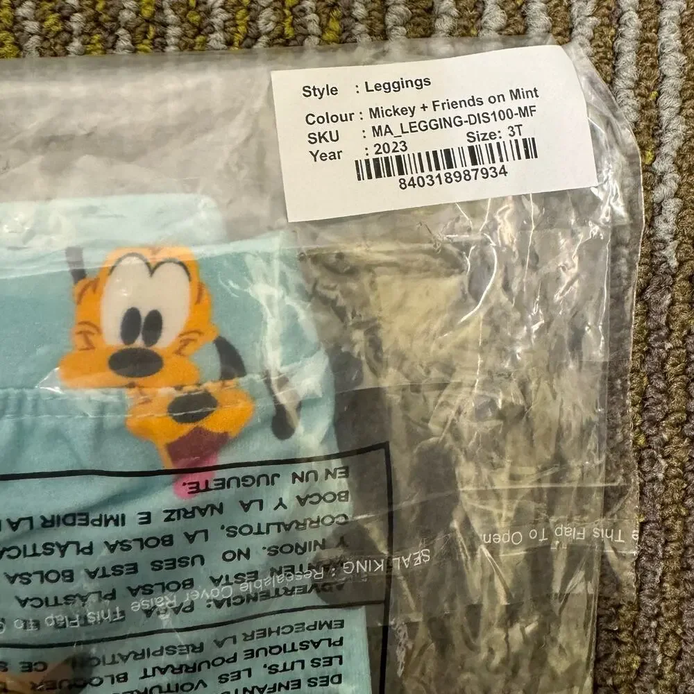 NWT Monica + Andy Leggings Disney D100 Mickey + Friends Mint Simba Bambi Sz 5